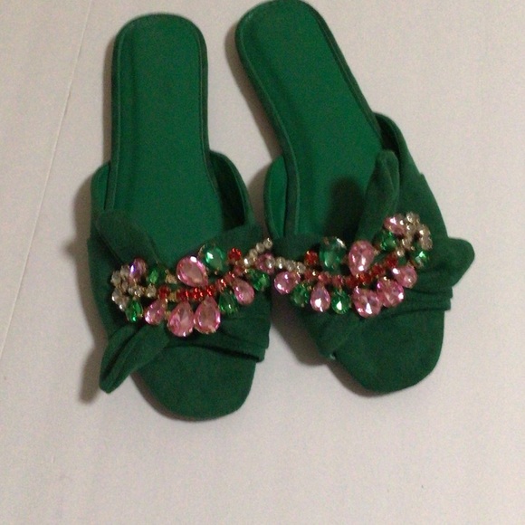 SHEIN Shoes - Green Embellished Sandals